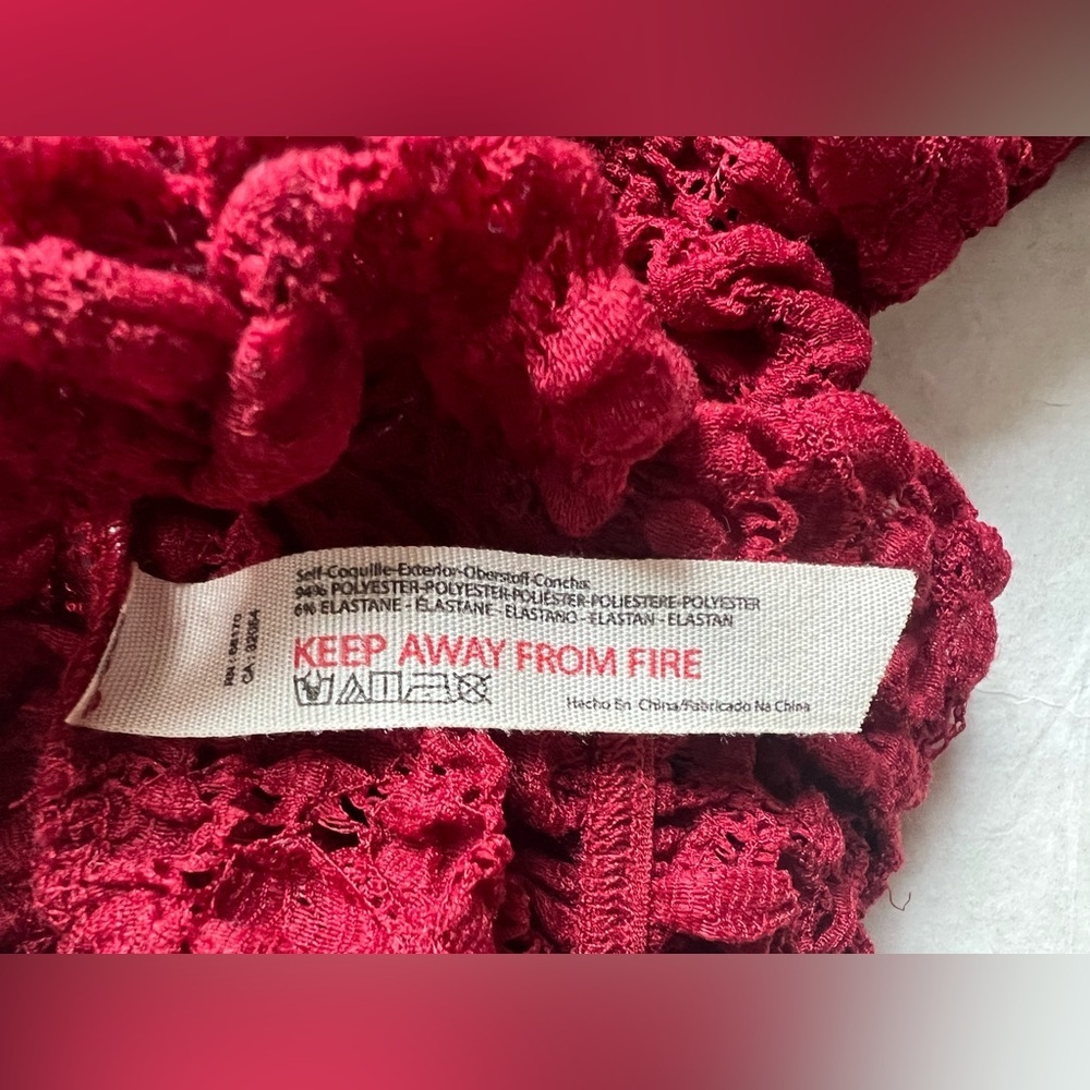 Free People Intimately FP Day And Night Lace Thong Bodysuit Women Sz M Red NWOT - Picture 8 of 8